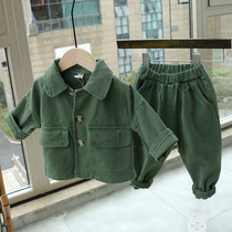 Baby tooling set baby Autumn children Korean denim suit male and female children Spring and Autumn 2 sets tide 744