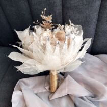 Pinky22 hand bouquet diy material package Bride wedding crystal simulation flower Eternal flower Penang wedding bouquet