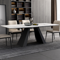 Marble dining table modern minimalist small apartment table Italian light luxury black dining table home Nordic dining table