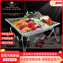 Acrylic fruit plate sashimi platter seafood buffet plate sashimi ice plate Japanese and Korean cuisine sushi plate