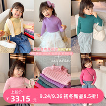 Little red fish baby childrens clothing 2021 new childrens autumn and winter sweater girls knitted thick baby Foreign base shirt