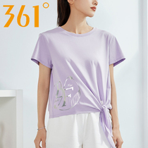 361 sport t-shirt short sleeve woman 2022 Summer new loose casual half sleeve blouse round collar tie breathable short sleeves
