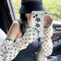 Sun-protective sleeve ice filament loose anti-UV summer womens thin letters driver sleeve arm outdoor ice sleeve