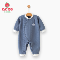 Baby one-piece clothes autumn winter pure cotton baby warm and thickened khaclothes winter dress newborn baby clothes clip cotton khaclothes