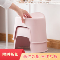 Camellia shell plastic bench Home Childrens stool thick non-slip foot rubber stool baby bath bathroom low stool