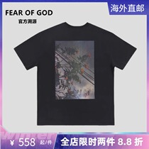 FEAR OF GOD ESSENTIALS comeback Men and women High Street Trend Relaxed Floral Photo Short Sleeve T-Shirt Summer