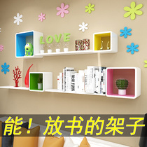  Creative living room wall decoration square shelf Wall hanging rack Wall shelf Simple partition Simple bookshelf