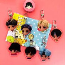 Bulletproof juvenile group TinyTAN acrylic creative key buckle cute cartoon image BTS perimeter hanging accessories