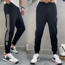 Explosive single three 2021 autumn new mens sports embroidery letter casual pants Korean tide flow elastic waist pants