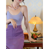 SYT hitch everything suitable pure color vest woman summer retro pure desire windy bottom shirt thread 100 lap little harness