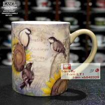 Foreign trade boutique LANG mug Standard American mark painting Sunflower bird coffee cup Handy cup 50