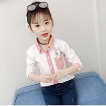 Childrens clothing girls shirt long sleeve autumn clothing 2020 new female childrens coat baby spring and autumn children Foreign style white shirt