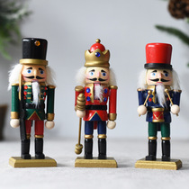 Cross-border spot 15CM set of three Nutcracker puppet soldier Christmas decoration pendant walnut man crafts ornaments