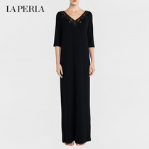 LA PERLA ladies pajamas AMELIA high end sexy lace embroidery long nightgown home wear autumn
