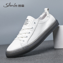 Beast pa leather white shoes mens summer thin wild 2021 summer new breathable soft cowhide trend white board shoes