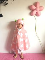 Foreign trade pure cotton children absorb bath shawl with cap cloak swimming bathclothesand towel freshly baby towel