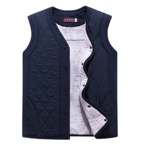 Winter middle-aged man camel velvet cotton vest plus velvet thickened warm waistcoat wool vest Dad home large size old man