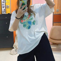 Small Monster T-Shirt Short Sleeve Color Painted Graffiti Color Printed Early Spring 21welldone