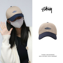 Water Washed Splicing Bicolor Baseball Cap Woman Summer Han Edition Burst in Face Little Duck Tongue Hat Day Department Hit and Sun Hat Man