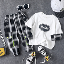 Autumn Clothing New Children Casual Suit Boy Girl Baby Letters Long Sleeve Compassionate Add Plaid Pants Two Sets