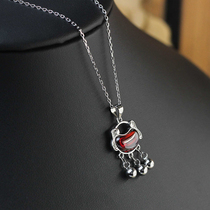 100s silver defection 925 silver female with pure silver necklace set chain fashion collarbone pendant