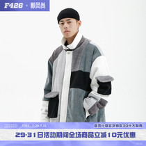 (F426 official store)Tide brand winter casual couple five fabric stitching cotton clothes ins winter loose jacket