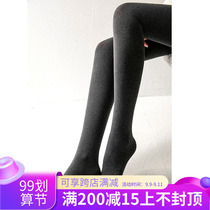 Black leggings womens autumn and winter plus velvet thickened outer wear thin legs long high elastic pressure pants thin legs warm