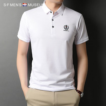 Mens summer lapel polo shirt thin middle-aged business casual 2021 new high-end dad half-sleeve T-shirt men