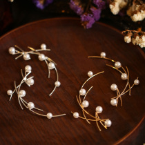  Korean hair accessories set Simple pearl side clip Beautiful wedding wedding dress accessories Super fairy wedding headdress