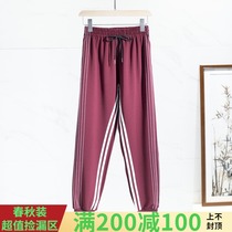 West Lake Pavilion (Xi) Autumn loose lace side strip casual bunch foot sports trousers RX001