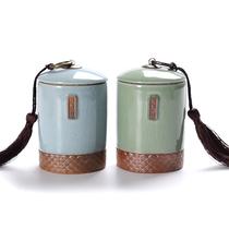 Gokiln Tea Leaf Jars Home ceramic tea cans Small number Puer Puer tea box portable Mini travel Storage Seal tank