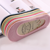 Spring and summer thin women invisible cotton socks shallow boat Socks women bamboo fiber candy color silicone anti-skid anti-skid