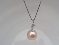 Natural Freshwater Pearl Pink Pendant 10-10 5mm is extremely extremely light flawless