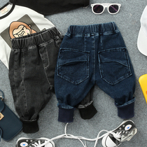 Autumn Clothing New Children Jeans Boy 2 Color Closeted Pants Boy Girl Girl Baby Han Version Casual Long Pants