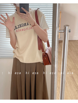 Embroidery large t-shirt female loose laminated wearing female outlap waistcoat Knitted Vest Day family Lazy Wind Oversize