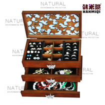 European multi-layer solid wood jewelry box Makeup box Jewelry storage box Jewelry box Princess jewelry box Wedding gift