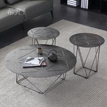 Italian Minimalist Iron Art Tea Table Industrial Wind Design Style Nordic Light Lavish Retro Studio Coffee Shop Tea Table