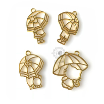 miss small morning diy crystal drops glue uv resin glue rain walking couple kitty umbrella border Gold