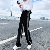 Black jeans ladies spring autumn 2021 new high waist display slim tall slim tall substraight broadlegged pants Guangzhou Xintang Town