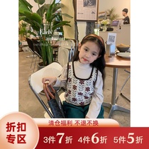 2021 autumn new girls fold heavy industry design sense thick pit cream apricot bubble sleeve splicing base shirt