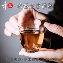 Taiwan Woji tea set and cup New product Colorful rhyme cup Pair cup Glass Teacup Qintuo Woji glass