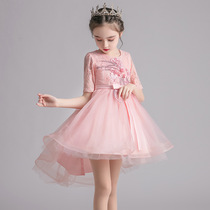 next sara girl dress 2021 new childrens show tailed dress puffy mesh dress Princess dress