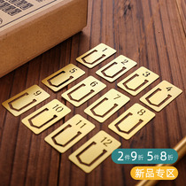 Paper creative retro metal brass bookmarks Chinese style hollow digital gift box Mark classification