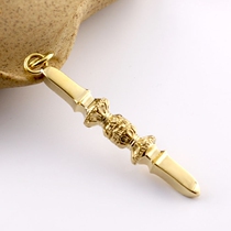 Tang Mifa Instrumental Brass Strand of Three Shares Five Pestle Rings Pendant Pendant Necklace Bean Instrumental Boutique