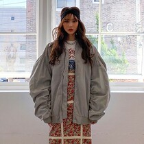 Crazy girls Korea 22 autumn new casual Han fan loose bomber jacket