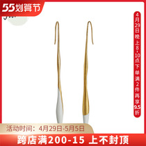 TAVERN Flow Sensation Frosted Metal Enamel Long Stick Retro Long Style Earrings Woman Temperament Brief Lukewarm And Refined
