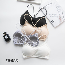 Chest underwear anti-light gathering chest wrap chest Net red beauty back cross without steel ring with chest pad camisole vest female