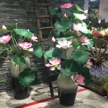 Simulation Lotus shower head PU lotus leaf Park bath decoration placed flower hotel club decoration art ornaments