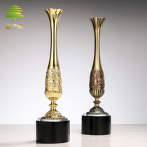 Chinese style metal trophy custom competition awards Crystal medals Classical gold silver and copper company outstanding staff awards