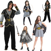  Halloween performance costume Adult masquerade Hunter Parent-child performance costume cosplay costume Male knight dress up